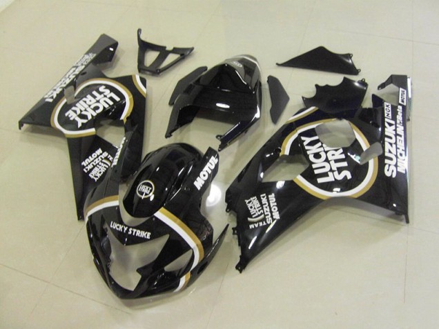 Cheap 2004-2005 Black White Lucky Strike Motul Suzuki GSXR750 Motorcycle Fairing Cheap 2004-2005 Black White Lucky Strike Motul Suzuki GSXR750 Motorcycle Fairing
