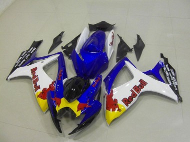 Cheap 2006-2007 Blue White Red Bull Suzuki GSXR750 Motorcyle Fairings