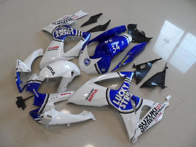 Cheap 2006-2007 Blue White Lucky Strike Motul 34 Suzuki GSXR750 Motorcycle Fairing Kit Cheap 2006-2007 Blue White Lucky Strike Motul 34 Suzuki GSXR750 Motorcycle Fairing Kit