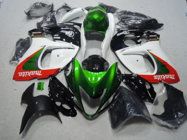 Cheap 2008-2019 White Green Makita Suzuki GSXR1300 Hayabusa Replacement Fairings
