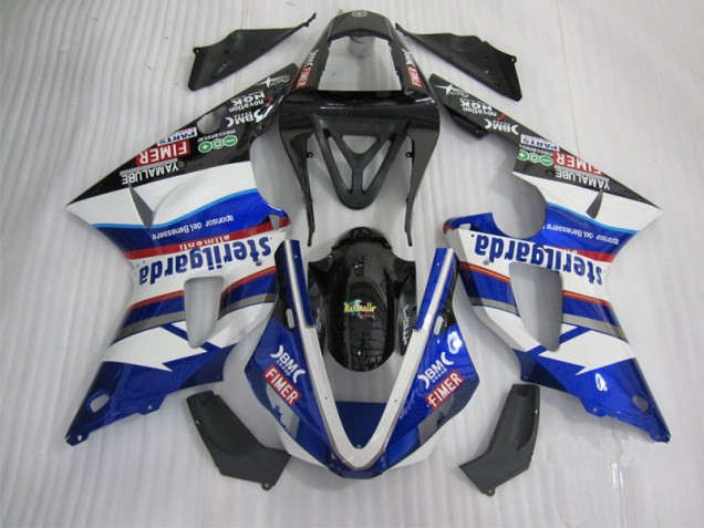 Cheap 2000-2001 Black White Blue Santander Yamaha YZF R1 Replacement Fairings Cheap 2000-2001 Black White Blue Santander Yamaha YZF R1 Replacement Fairings