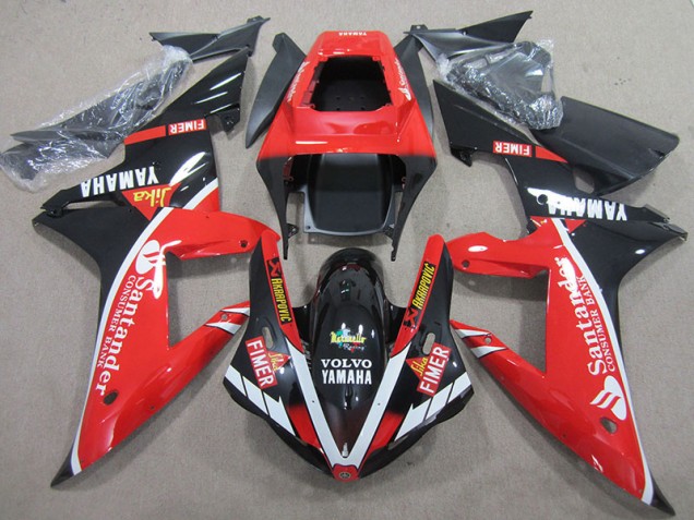Cheap 2004-2006 Red Black White Santander Yamaha YZF R1 Motorbike Fairings Cheap 2004-2006 Red Black White Santander Yamaha YZF R1 Motorbike Fairings