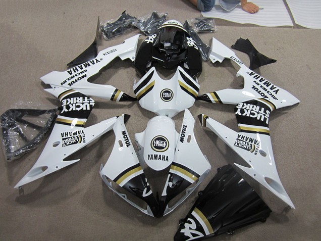 Cheap 2004-2006 Black White Lucky Strike Yamaha YZF R1 Motorcyle Fairings Cheap 2004-2006 Black White Lucky Strike Yamaha YZF R1 Motorcyle Fairings