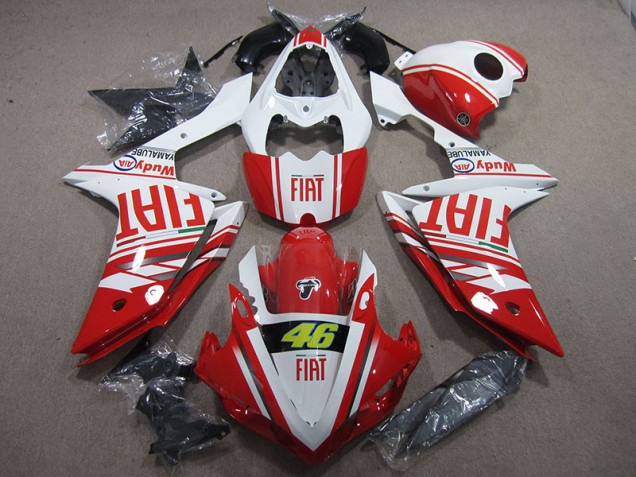 Cheap 2007-2008 Red White Fiat 46 Yamaha YZF R1 Motor Bike Fairings Cheap 2007-2008 Red White Fiat 46 Yamaha YZF R1 Motor Bike Fairings