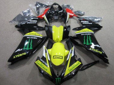 Cheap 2007-2008 Black Yellow Motul Leovince Yamaha YZF R1 Motorcycle Fairings Kit