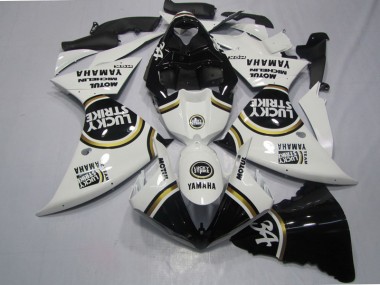 Cheap 2009-2011 Black White Lucky Strike Yamaha YZF R1 Motorcycle Fairings Kits