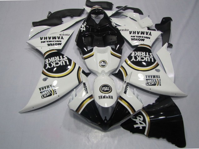 Cheap 2009-2011 Black White Lucky Strike Yamaha YZF R1 Motorcycle Fairings Kits Cheap 2009-2011 Black White Lucky Strike Yamaha YZF R1 Motorcycle Fairings Kits