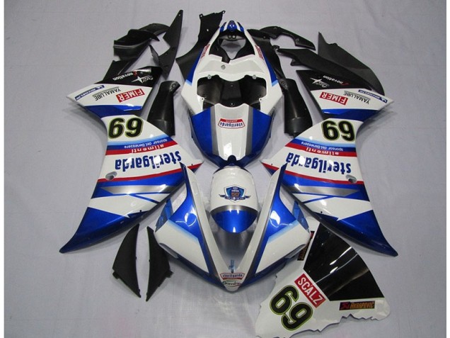 Cheap 2009-2011 White Blue Sterilgarda SCALZ 69 Yamaha YZF R1 Motorcycle Replacement Fairings Cheap 2009-2011 White Blue Sterilgarda SCALZ 69 Yamaha YZF R1 Motorcycle Replacement Fairings