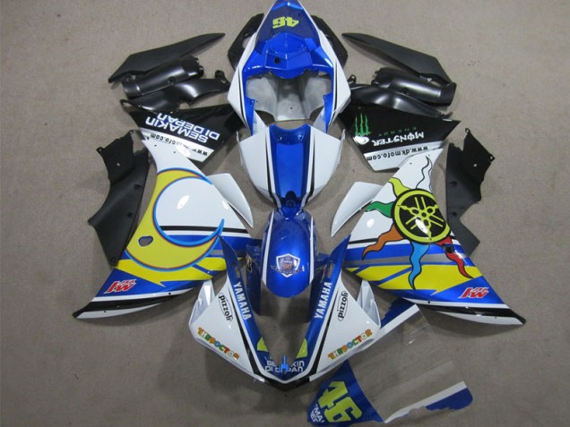 Cheap 2012-2014 Blue White Yellow 46 Yamaha YZF R1 Motorcycle Replacement Fairings Cheap 2012-2014 Blue White Yellow 46 Yamaha YZF R1 Motorcycle Replacement Fairings