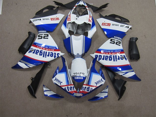 Cheap 2012-2014 White Blue Volvo Sterilgarda 25 Yamaha YZF R1 Motorcycle Fairings Kit Cheap 2012-2014 White Blue Volvo Sterilgarda 25 Yamaha YZF R1 Motorcycle Fairings Kit