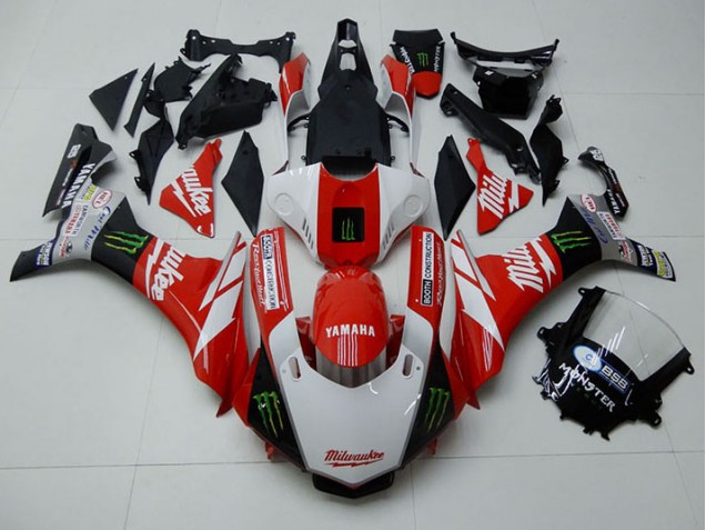 Cheap 2015-2019 Red White Monster Yamaha YZF R1 Moto Fairings Cheap 2015-2019 Red White Monster Yamaha YZF R1 Moto Fairings