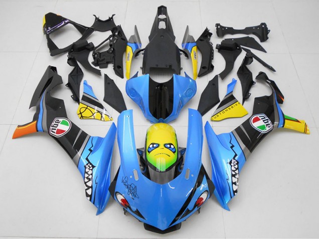 Cheap 2015-2019 Blue Yellow Shark Yamaha YZF R1 Motorcycle Replacement Fairings Cheap 2015-2019 Blue Yellow Shark Yamaha YZF R1 Motorcycle Replacement Fairings