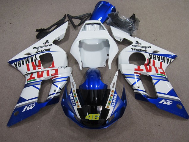 Cheap 1998-2002 White Blue Fiat 46 Yamaha YZF R6 Motorcycle Fairings Kits Cheap 1998-2002 White Blue Fiat 46 Yamaha YZF R6 Motorcycle Fairings Kits