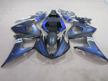Cheap 2003-2005 Black Blue Flame Yamaha YZF R6 Moto Fairings