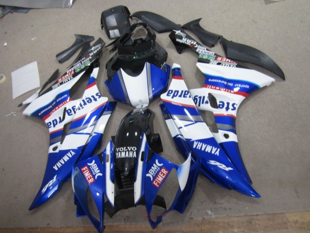 Cheap 2006-2007 White Blue Sterilgarda Volvo Yamaha YZF R6 Motorcylce Fairings