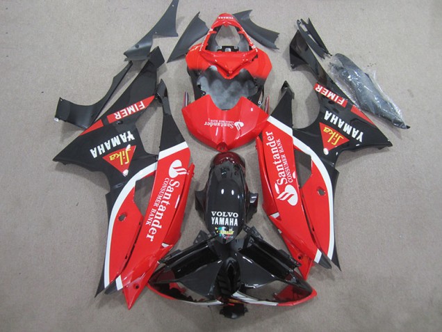 Cheap 2008-2016 Black Red White Santander Yamaha YZF R6 Bike Fairings Cheap 2008-2016 Black Red White Santander Yamaha YZF R6 Bike Fairings